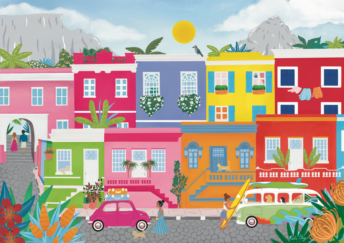 Bo-Kaap, Cape Town, South Africa, illustrated puzzle from Olleo